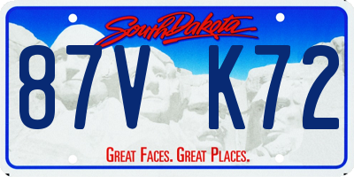 SD license plate 87VK72