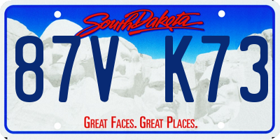 SD license plate 87VK73
