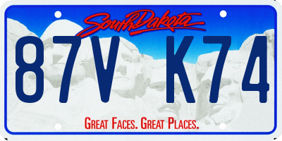 SD license plate 87VK74
