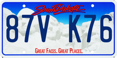SD license plate 87VK76