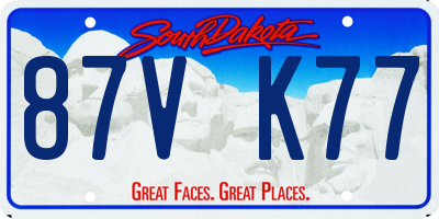 SD license plate 87VK77