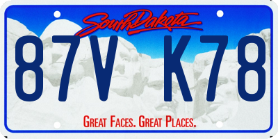 SD license plate 87VK78