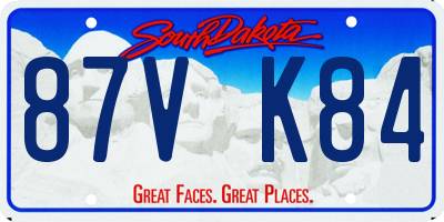 SD license plate 87VK84