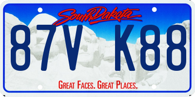 SD license plate 87VK88