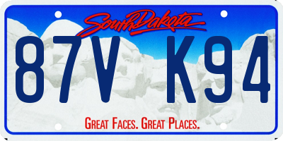 SD license plate 87VK94