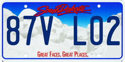 SD license plate 87VL02