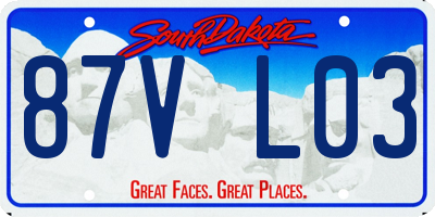 SD license plate 87VL03