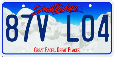 SD license plate 87VL04