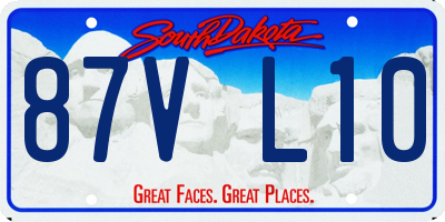 SD license plate 87VL10