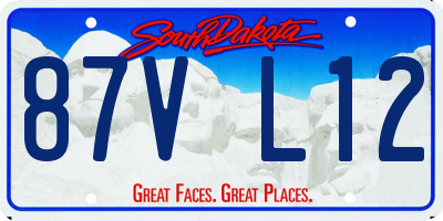 SD license plate 87VL12
