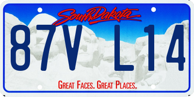SD license plate 87VL14