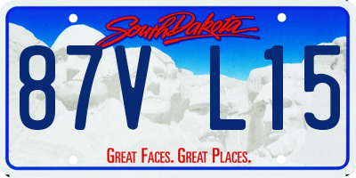 SD license plate 87VL15