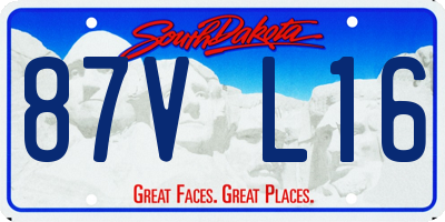 SD license plate 87VL16