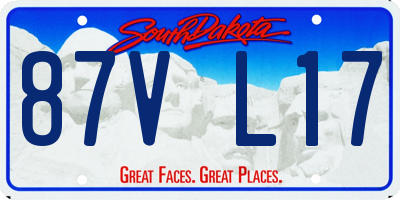 SD license plate 87VL17