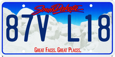 SD license plate 87VL18