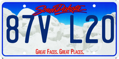 SD license plate 87VL20