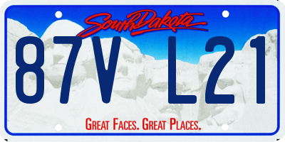 SD license plate 87VL21