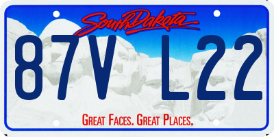 SD license plate 87VL22