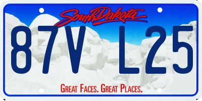 SD license plate 87VL25
