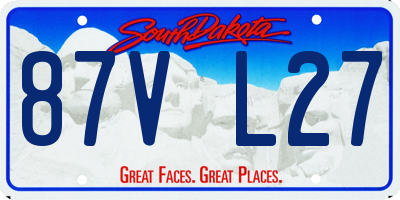 SD license plate 87VL27