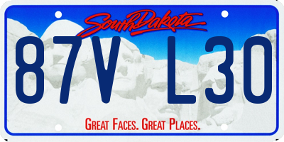 SD license plate 87VL30