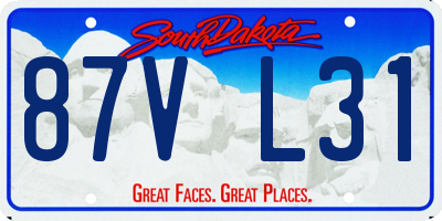 SD license plate 87VL31
