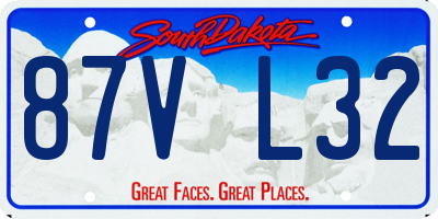 SD license plate 87VL32