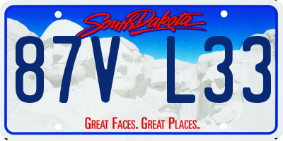SD license plate 87VL33