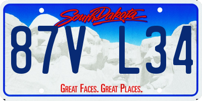 SD license plate 87VL34