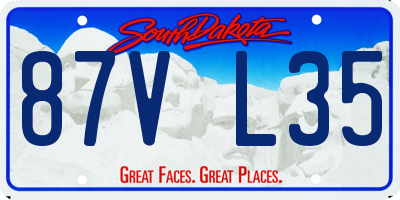 SD license plate 87VL35