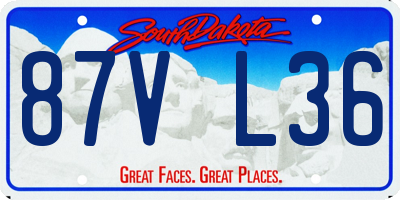 SD license plate 87VL36
