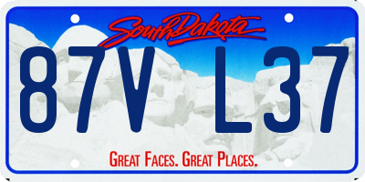 SD license plate 87VL37