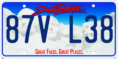 SD license plate 87VL38