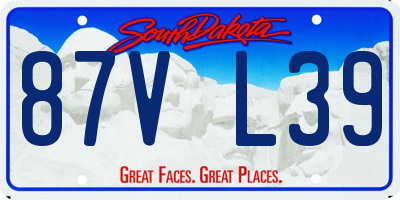SD license plate 87VL39