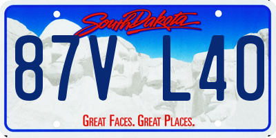 SD license plate 87VL40