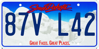 SD license plate 87VL42