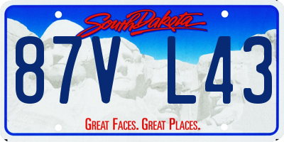 SD license plate 87VL43