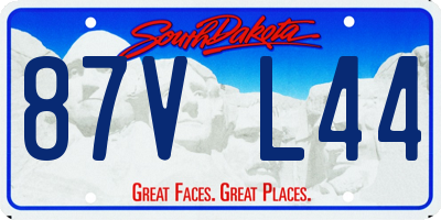 SD license plate 87VL44