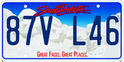 SD license plate 87VL46