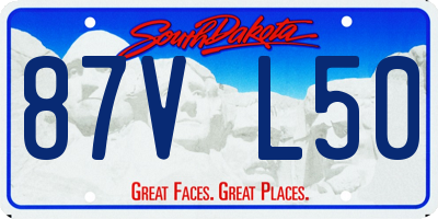 SD license plate 87VL50