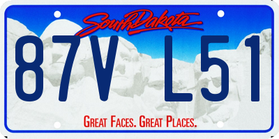 SD license plate 87VL51
