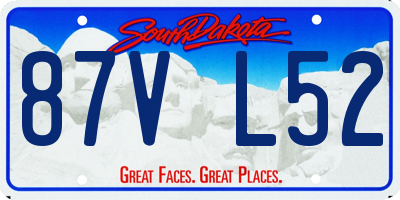 SD license plate 87VL52