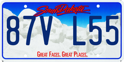 SD license plate 87VL55