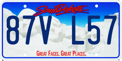 SD license plate 87VL57