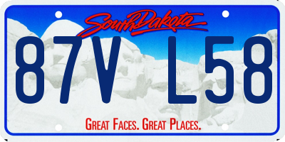 SD license plate 87VL58