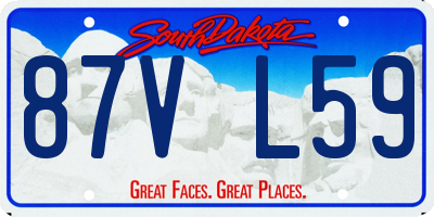 SD license plate 87VL59