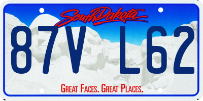 SD license plate 87VL62
