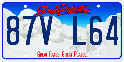 SD license plate 87VL64