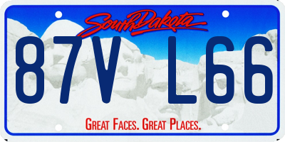 SD license plate 87VL66