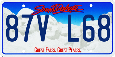 SD license plate 87VL68